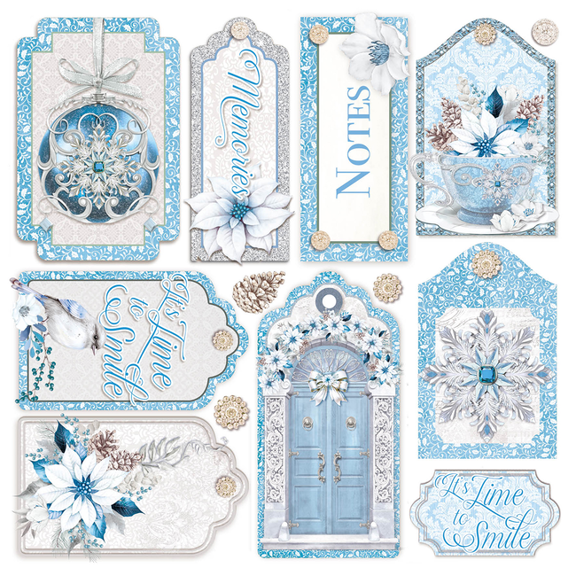 Ciao Bella VELLUM ELEGANCE OF BLUE FUSSY CUT 6"X6" 6/PKG