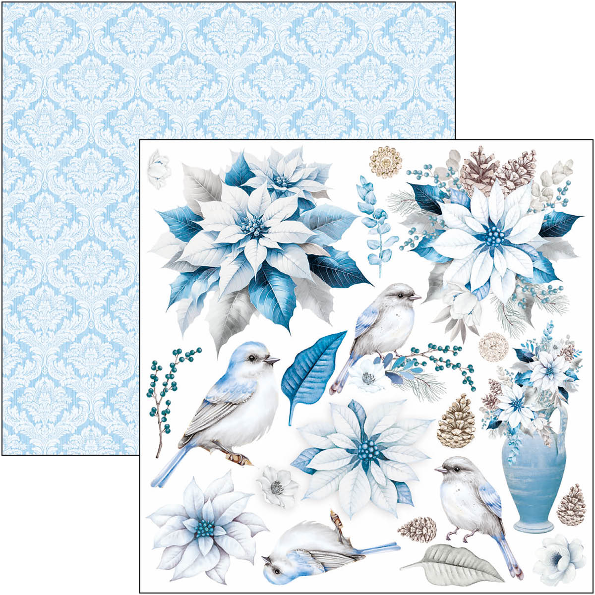 Ciao Bella ELEGANCE OF BLUE FUSSY CUT PAD 6"X6" 24/PKG