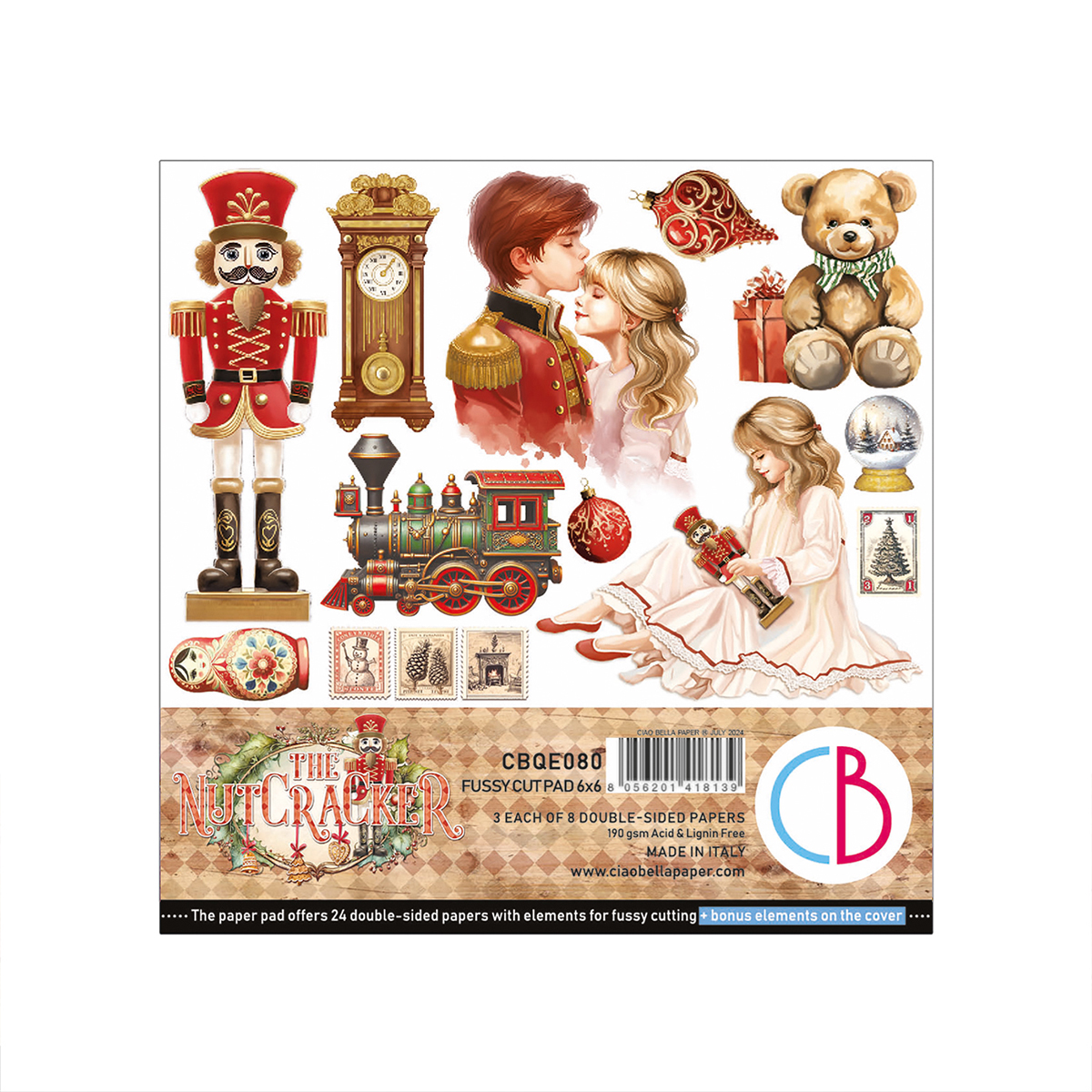 Ciao Bella THE NUTCRACKER FUSSY CUT PAD 6"X6" 24/PKG