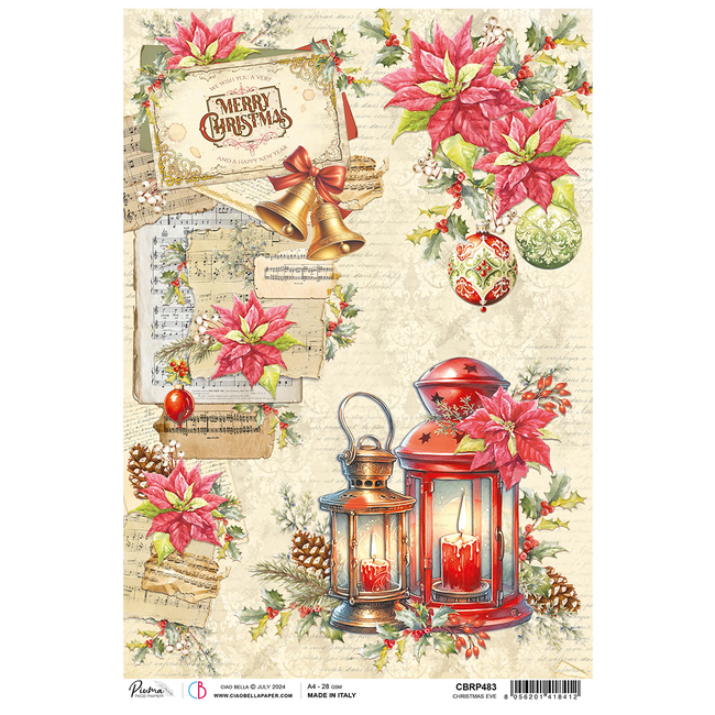 Ciao Bella RICE PAPER A4 CHRISTMAS EVE