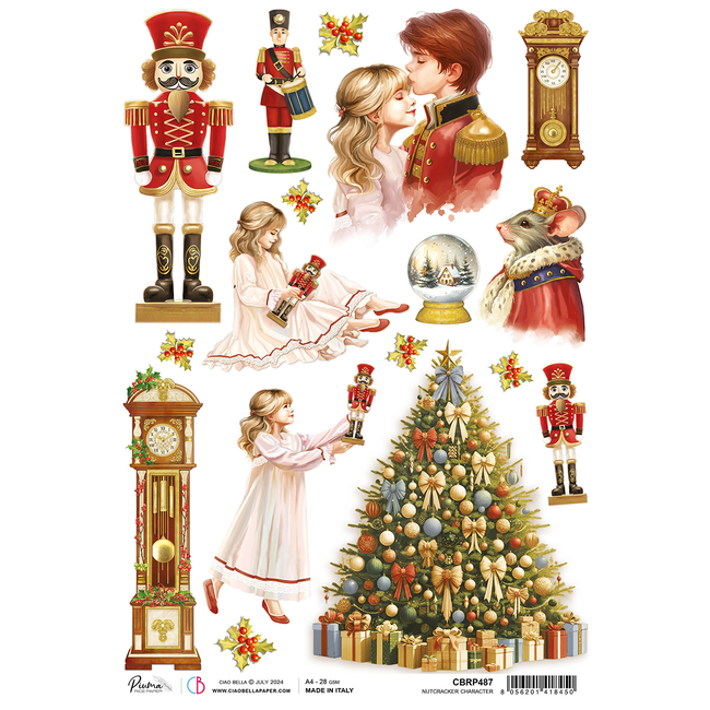Ciao Bella RICE PAPER A4 NUTCRACKER CHARACTER