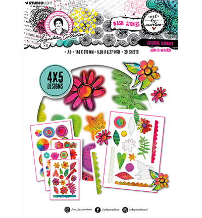 Studio Light ABM Washi Sticker sheets Colorful elements Signature Collection nr.28