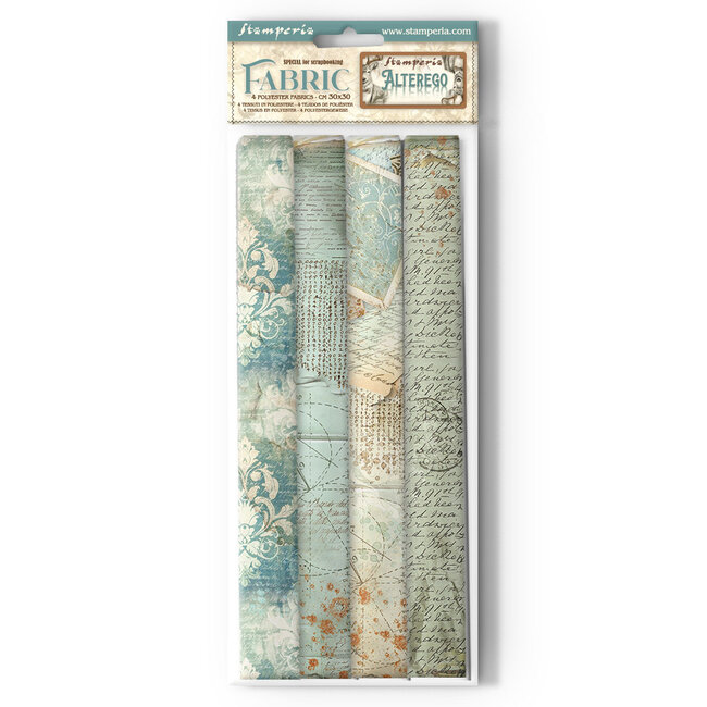 Stamperia Pack 4 sheets fabric cm 30x30 - Alterego