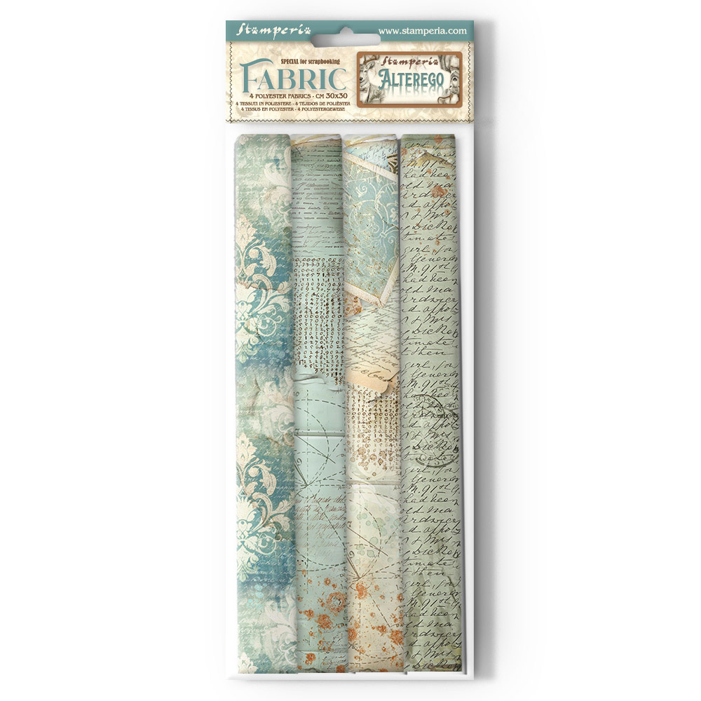 Stamperia Pack 4 sheets fabric cm 30x30 - Alterego