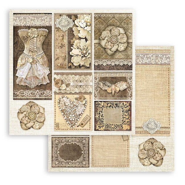 Stamperia Papierblok 30,5x30,5 cm - 10 vellen - Old Lace