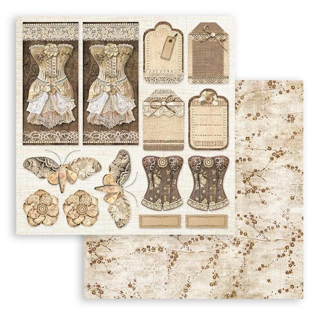 Stamperia Papierblok 20,3x20,3 cm - 10 vellen - Old Lace