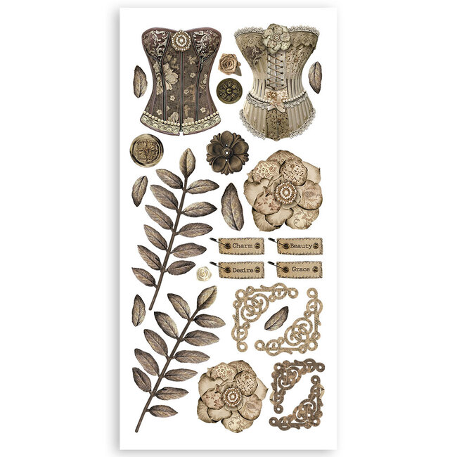 Stamperia Paper cut-outs 2 Double Face -  4 sheets cm. 15x30,5 - Old Lace