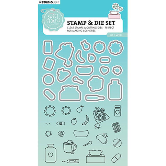 Studio Light -Sweet Stories SL Stamp & Cutting Die Get well Sweet Stories nr.86