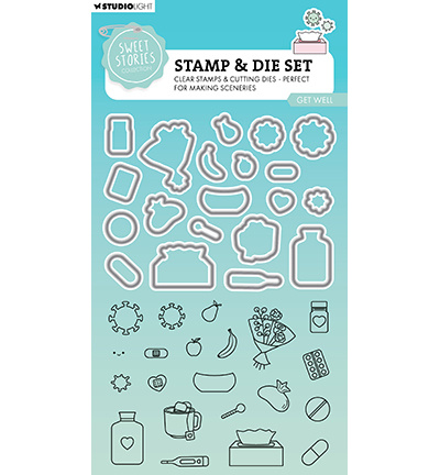 Studio Light -Sweet Stories SL Stamp & Cutting Die Get well Sweet Stories nr.86
