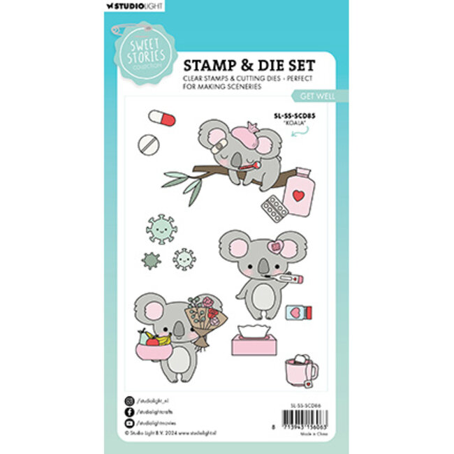 Studio Light -Sweet Stories SL Stamp & Cutting Die Get well Sweet Stories nr.86