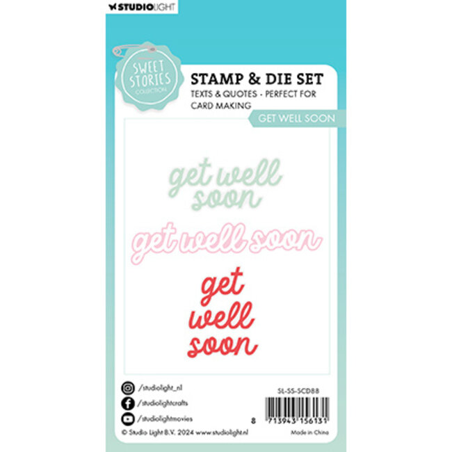 Studio Light -Sweet Stories SL Stamp & Cutting Die Get well soon Sweet Stories nr.88