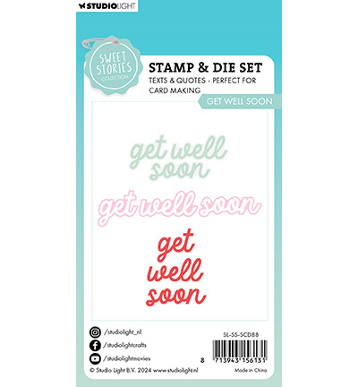 Studio Light -Sweet Stories SL Stamp & Cutting Die Get well soon Sweet Stories nr.88