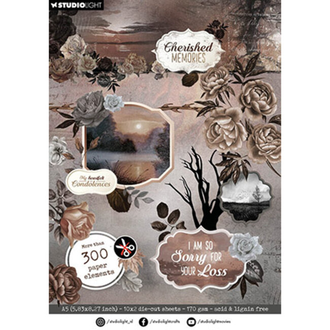 Studio Light SL Die-cut paper pad Paper elements Cherished Memories nr.264