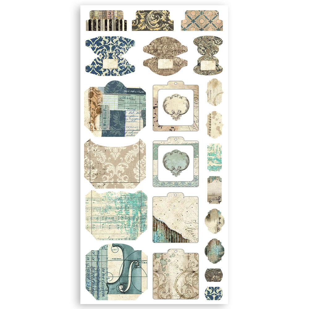 Stamperia Paper cut-outs 2 Double Face -  4 sheets cm. 15x30,5 - Music