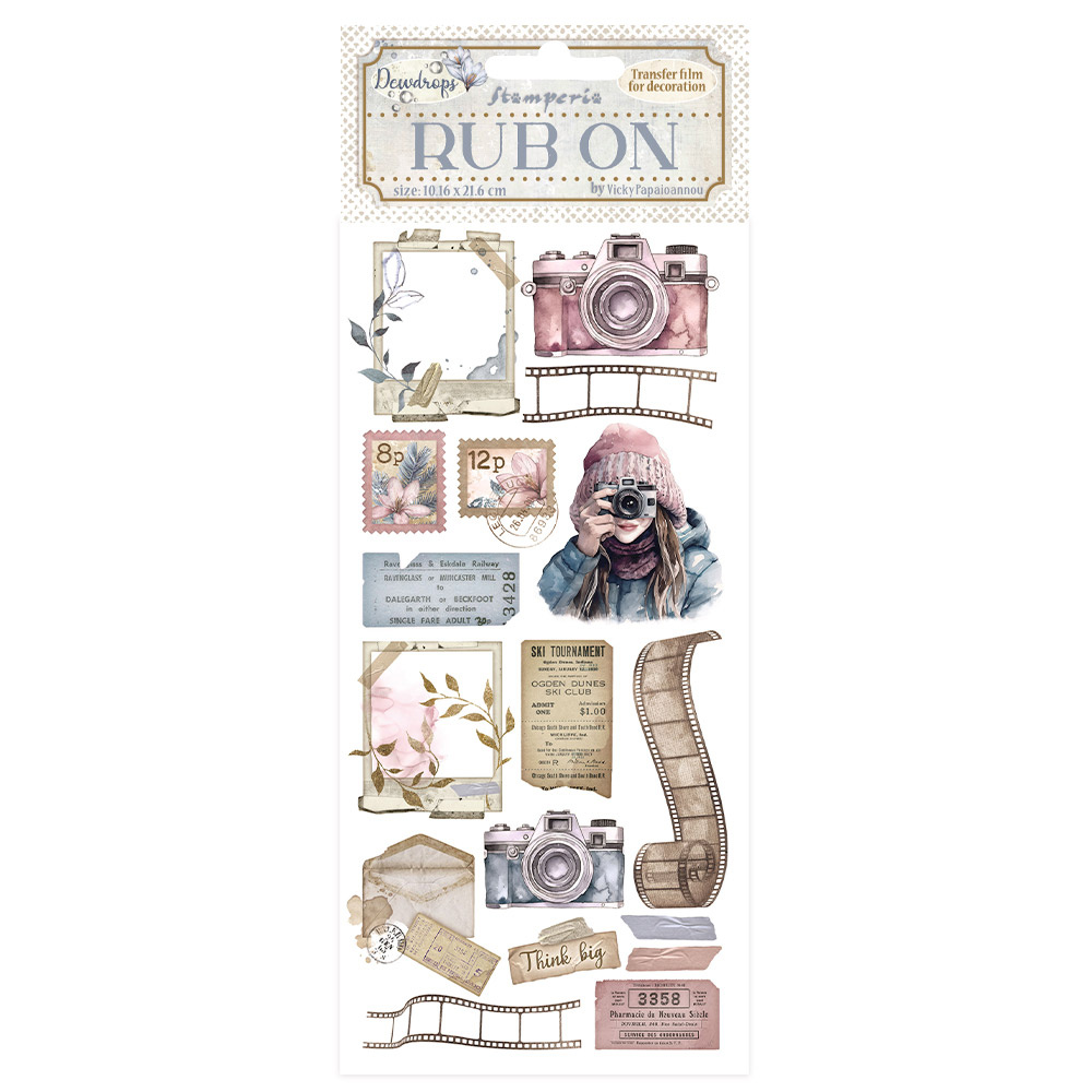 Stamperia Rub-on cm 10,16x21,6 - Create Happiness Dewdrops art of photography