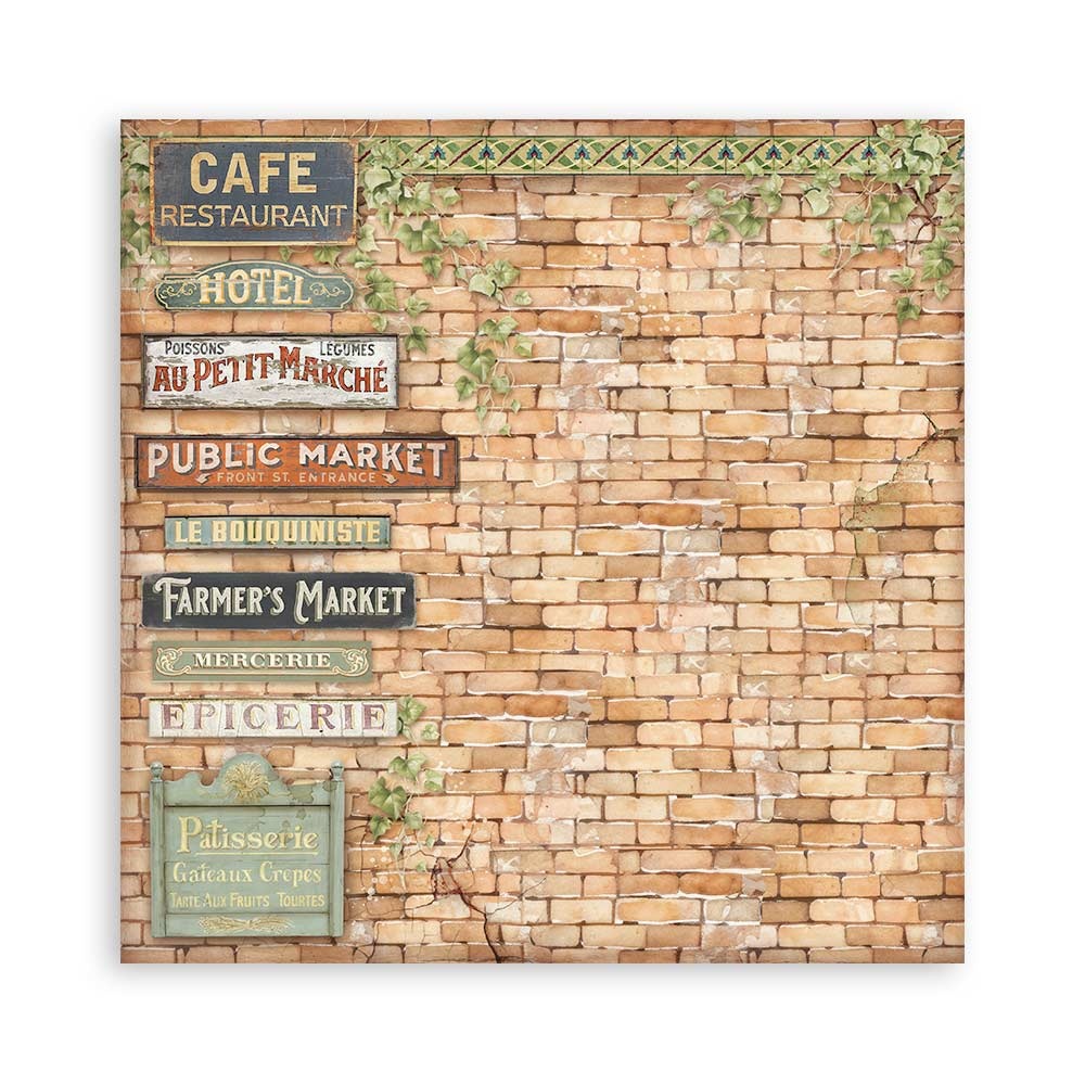 Stamperia Scrapbooking Pad 10 sheets cm 30,5x30,5 (12"x12") - Art of Travelling