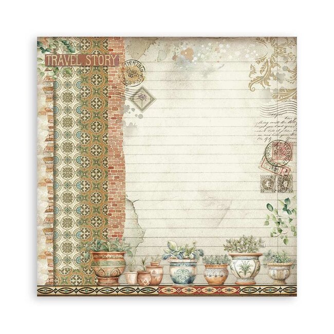 Stamperia Scrapbooking Pad 10 sheets cm 30,5x30,5 (12"x12") - Art of Travelling
