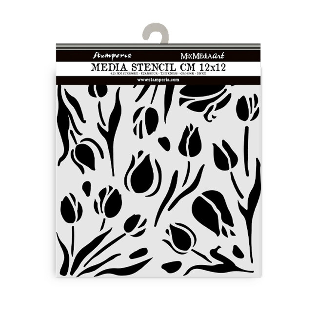 Stamperia Thick stencil cm 12X12 - Art of Travelling tulips