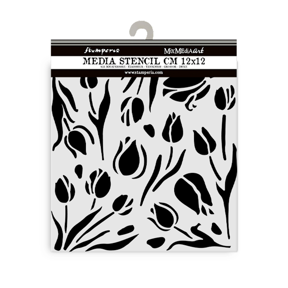 Stamperia Thick stencil cm 12X12 - Art of Travelling tulips