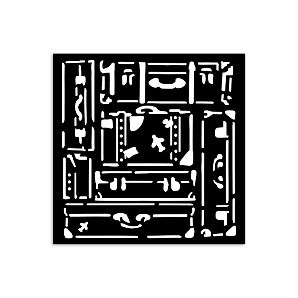 Stamperia Thick stencil cm 12X12 - Art of Travelling suitcases
