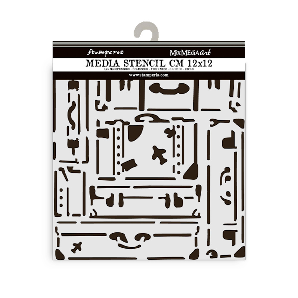 Stamperia Thick stencil cm 12X12 - Art of Travelling suitcases