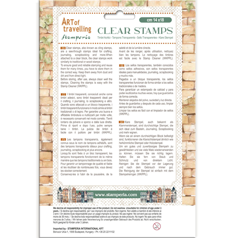 Stamperia Acrylic stamp cm 14x18 - Art of Travelling