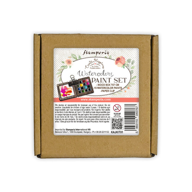 Stamperia Create Happiness watercolours paint set -  15 colors