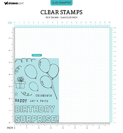 Studio Light SL Clear stamps Balloon box pop-up Essentials nr.759