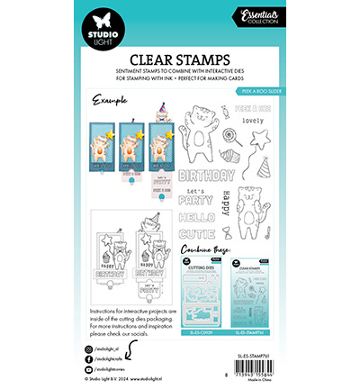 Studio Light SL Clear stamps Peek a boo slider Essentials nr.761