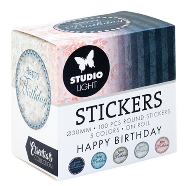 Studio Light SL ø30mm Stickers HAPPY BIRTHDAY Essentials nr.30