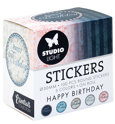 Studio Light SL ø30mm Stickers HAPPY BIRTHDAY Essentials nr.30