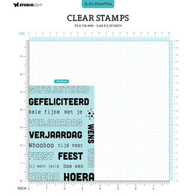 Studio Light SL Clear stamps Verjaardag teksten Essentials nr.764
