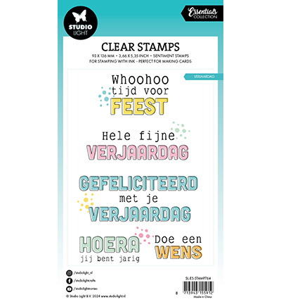 Studio Light SL Clear stamps Verjaardag teksten Essentials nr.764