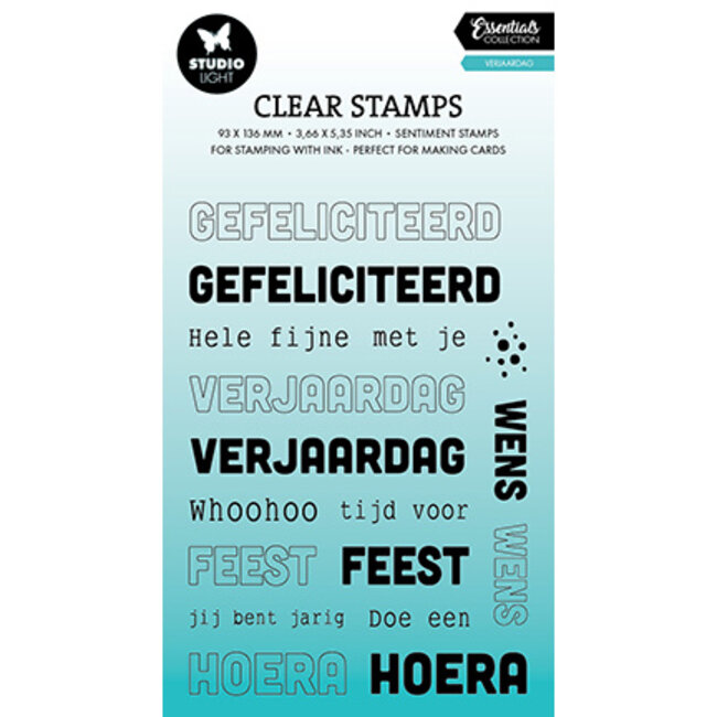 Studio Light SL Clear stamps Verjaardag teksten Essentials nr.764