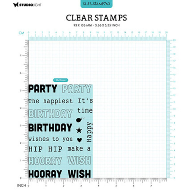 Studio Light SL Clear stamps Birthday texts Essentials nr.763