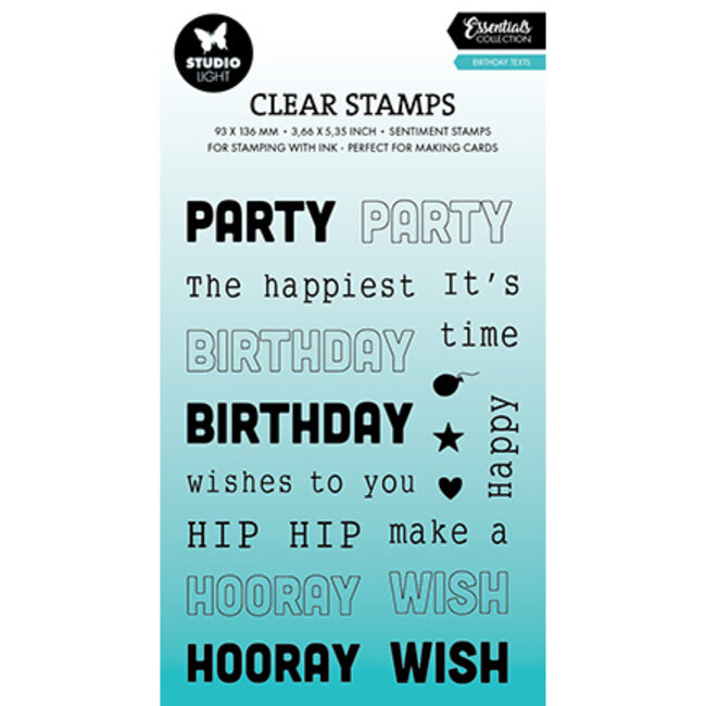 Studio Light SL Clear stamps Birthday texts Essentials nr.763