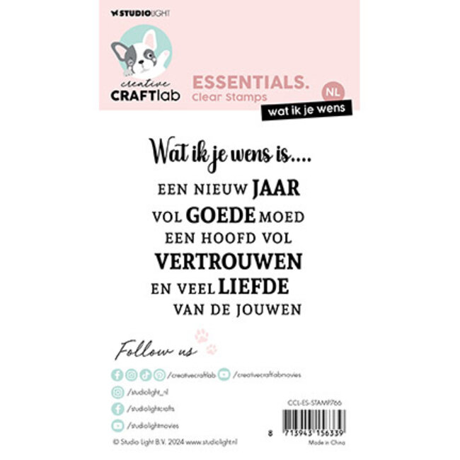 Studio Light - Creative Craftlab CCL Clear Stamp Wat ik je wens Essentials nr.766