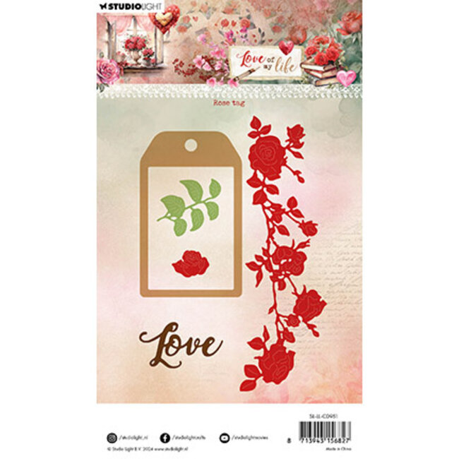 Studio Light SL Cutting Die Rose tag Love of my life nr.951