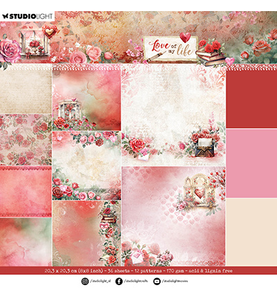 Studio Light SL Design paper pad Backgrounds Love of my life nr.274