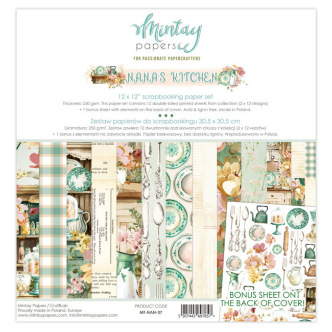 Mintay papers 12 X 12 PAPER SET - NANA'S KITCHEN