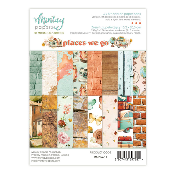 Mintay papers 6 X 8 ADD-ON PAPER PAD - PLACES WE GO