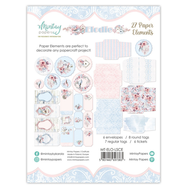 Mintay papers PAPER ELEMENTS - ELODIE, 27 PCS