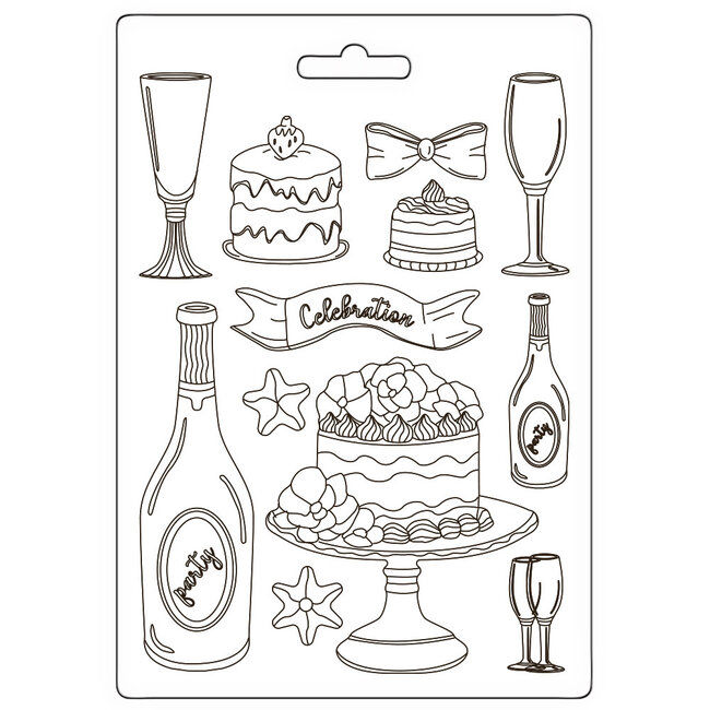 Stamperia Soft Mould A5 - Masquerade flut and cakes