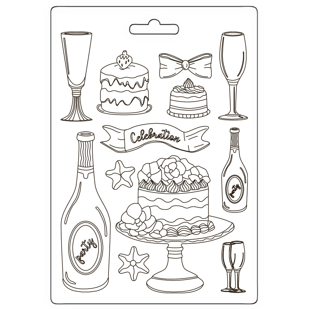 Stamperia Soft Mould A5 - Masquerade flut and cakes