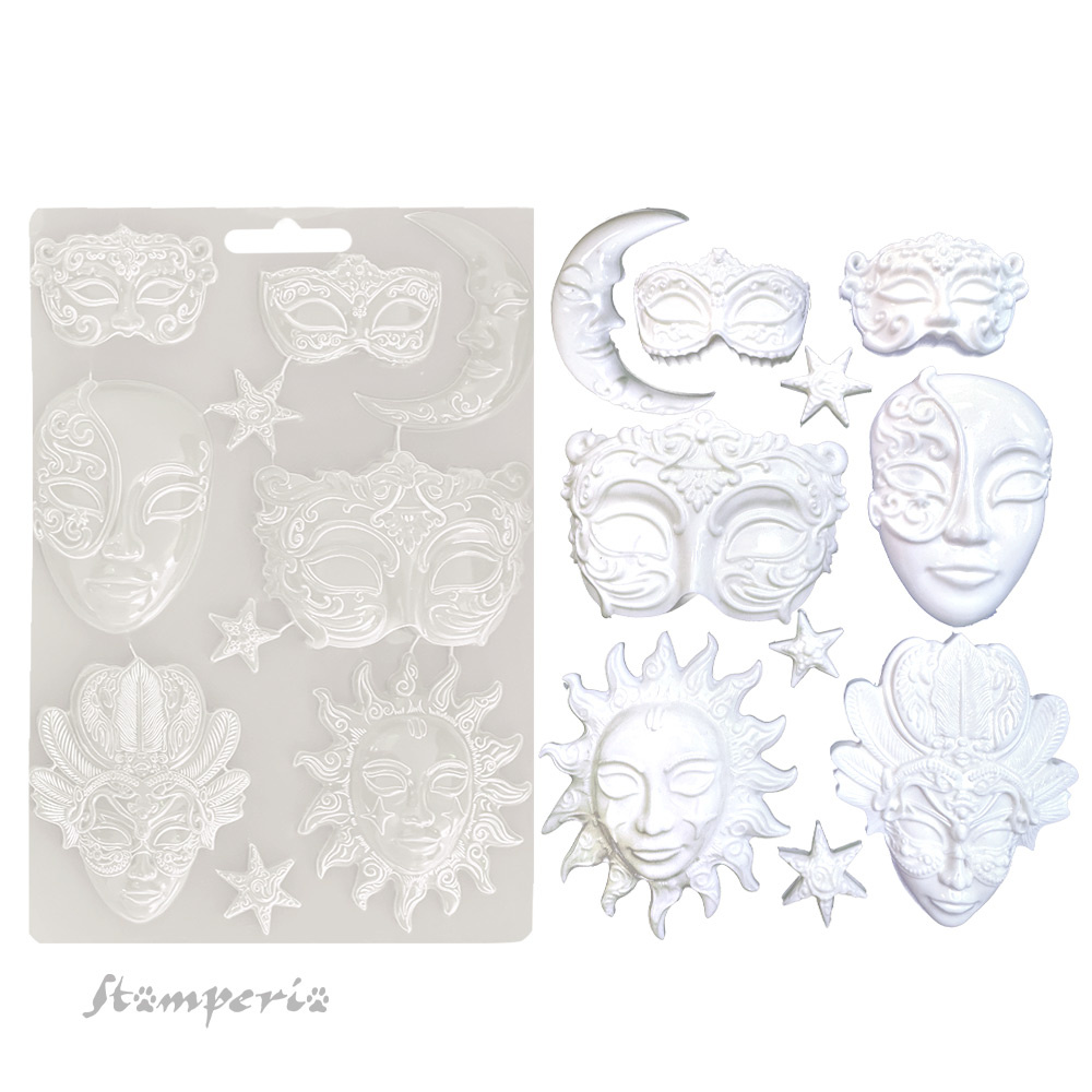 Stamperia Soft Mould A4 - Masquerade masks