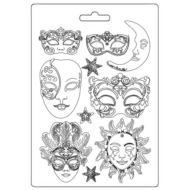 Stamperia Soft Mould A4 - Masquerade masks