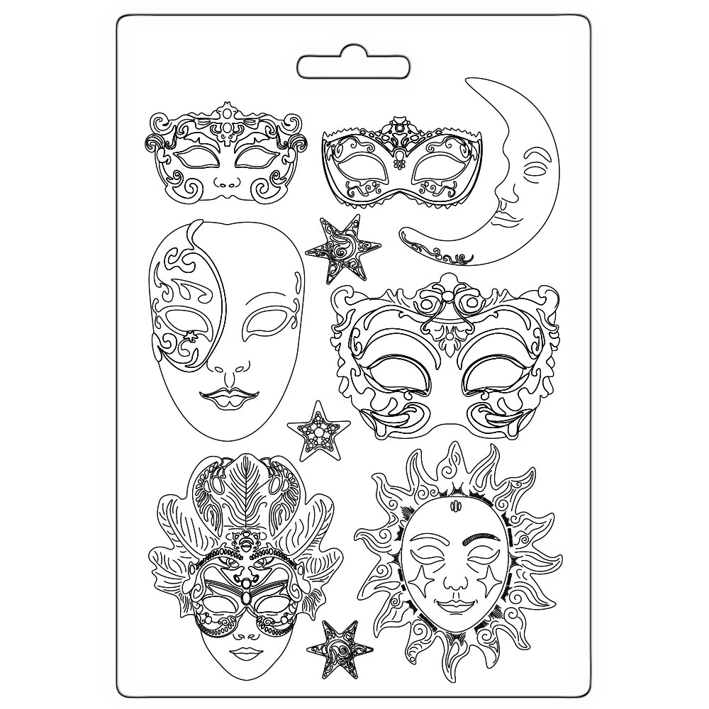 Stamperia Soft Mould A4 - Masquerade masks