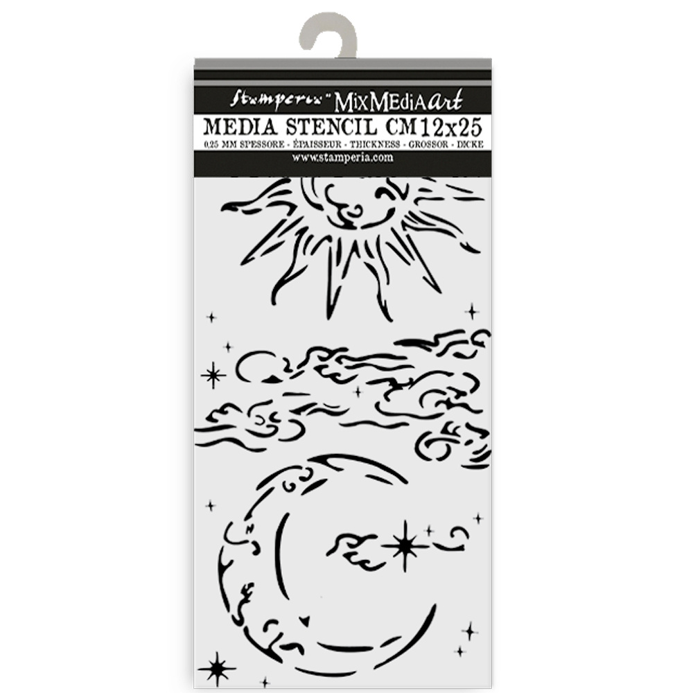 Stamperia Thick stencil cm 12X25 - Masquerade sun and moon
