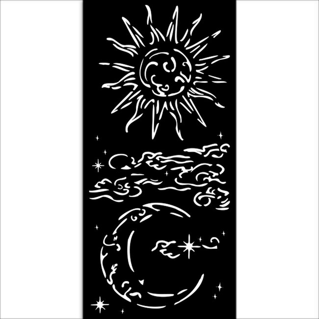 Stamperia Thick stencil cm 12X25 - Masquerade sun and moon