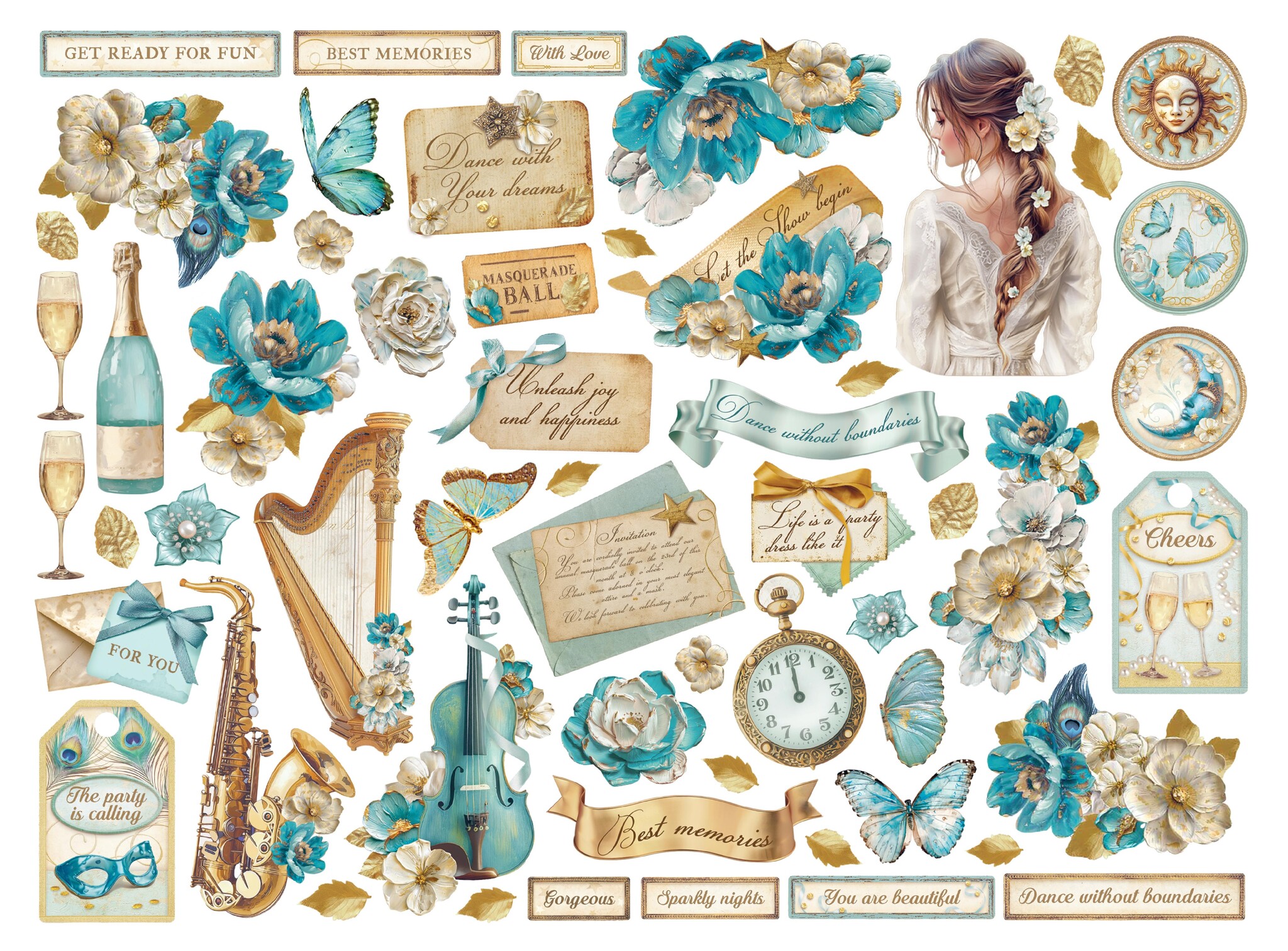 Stamperia Die cuts assorted - Masquerade